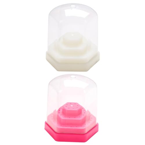 BATHVEVE 2stücke Nagelbohrerhalter Box Transparent Schleifkopf Aufbewahrungsbox Nagelbohrer-etui Organizer Für Nail Art Bohrer Bits von BATHVEVE