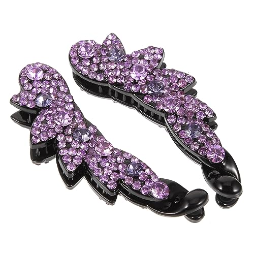 BATHVEVE 2stücke Rhinestone Banana Clips Elegante Haarklammern Für Damen Glitzernde Haarspangen Für Locken Hochzeits Festtagsaccessoires von BATHVEVE