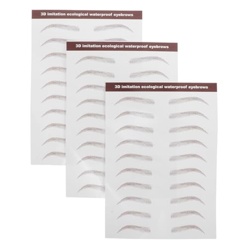 BATHVEVE 3 Blätter Wasserfester Augenbrauenaufkleber: 3d-haar Wie Temporäre Natürliche Falsche Augenbrauen, Abziehbare Augenbrauen Für Und Mädchen, Pflegeformung, Anfänger, von BATHVEVE