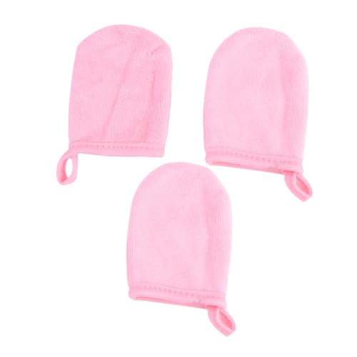 BATHVEVE 3 Stück Gesichtsreinigungs Handschuhe Make Up Entferner Puff Dicke Reinigungspads Waschbar und Wiederverwendbar für Hauttypen von BATHVEVE
