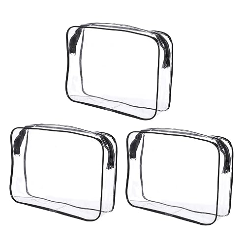 BATHVEVE 3 Stück Transparente Kosmetiktaschen wasserdichte Reißverschlusstaschen für Reisen Multifunktionale Aufbewahrung für Makeup und Toilettenartikel Tragbar und Leicht für Damen und von BATHVEVE