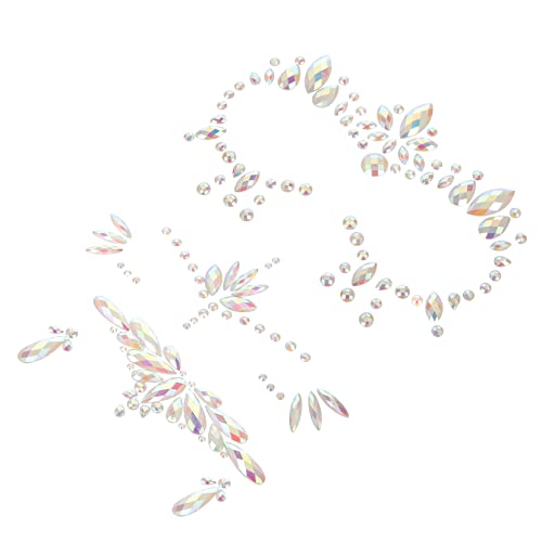 BATHVEVE Glow in The Dark Gesicht Edelsteine Aufkleber 3 Blätter Selbstklebende Gesichtsjuwelen für Halloween Cosplay Karneval Leuchtende Strasssteine für Partys von BATHVEVE