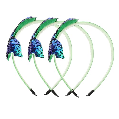 BATHVEVE 3stücke Meerjungfrauen Haarreif Pailletten Kopfband Für Mädchen Meerjungfrauen Kopfschmuck Stirnband Junge Mädchen Haarschmuck Für Geburtstag Party von BATHVEVE
