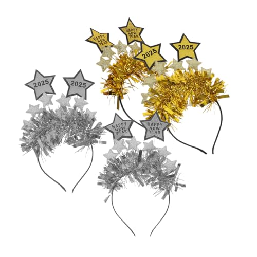 BATHVEVE 4 Stk. Neues Jahr Stirnband Frohes Neues Jahr Stern-stirnband Dekorative Haarbänder Stirnband Zum Thema Neujahr Stirnbänder Kopfbedeckung Für Die Silvesterparty Latte-kunst von BATHVEVE