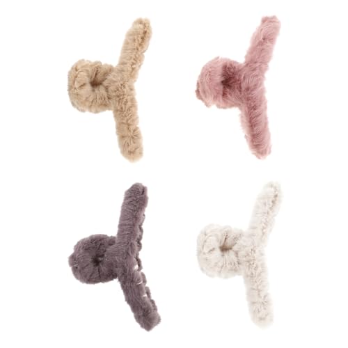 BATHVEVE 4 Stück Haarklammer dekorative Haarspangen funkelnde Haarspangen Clip-Haarperlen Mini-Haarspangen Haarspangen frauen kopfschmuck einfache Plüschhaarspangen Frisierklammern von BATHVEVE