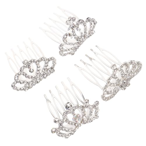 BATHVEVE 4 Stücke Strass Krone Haarschmuck für Mädchen Leichte Tiara mit Kamm Geburtstags und Partydekoration Kinder Kopfschmuck für Verschiedene Anlässe von BATHVEVE