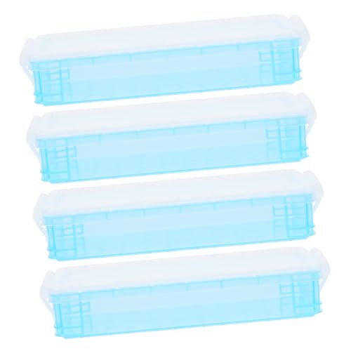 BATHVEVE 4Er-Packung Mäppchen Stifteboxen Storage Boxes aufbwahrungs-Box nadeletui stifttasche federmape Pencil case Bleistiftbox schüleretui stifteetui Stiftbehälter Stiftorganisator Blue von BATHVEVE