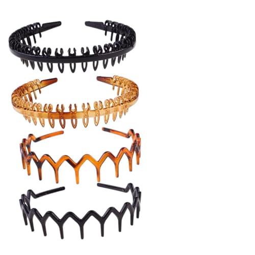 BATHVEVE 4stücke Stirnband Aus Ast-haarband Gesichtswasch-stirnband Für Damen Anti-rutsch-kopfschmuck Haar-accessoires Mit Retro-design Bequem Und Sicher Für Haar Und Kopfhaut Schwarze Girl von BATHVEVE