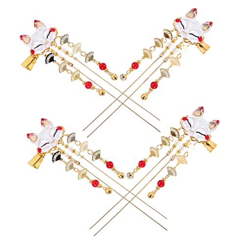 BATHVEVE 4stücke Chinesischer Stil Haarspangen Mit Quasten Cartoon Haarschmuck Für Damen Und Mädchen Vintage Haarnadeln Kreative Haaraccessoires Für Besondere Anlässe von BATHVEVE