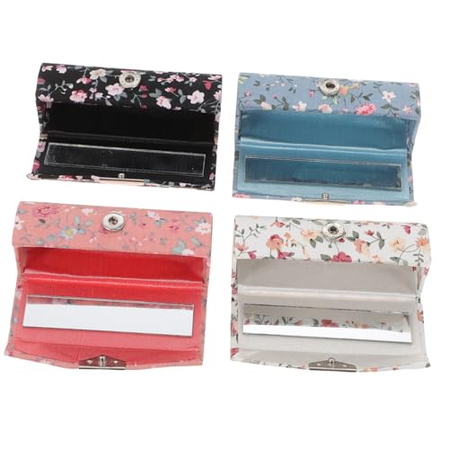 BATHVEVE 4stücke Lippenstiftbox Aus Bestickt Lippenstift-Organizer Aufbewahrungsbox Für Lipgloss Und Make-up Organisationstasche Blau von BATHVEVE