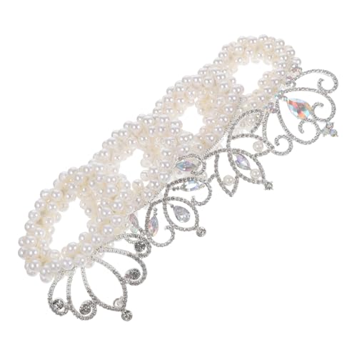 BATHVEVE 4stücke Perlen Haarringe Crown Haarclips Elastische Pferdeschwanzhalter Frauen Haaraccessoires von BATHVEVE