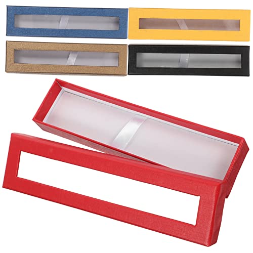 BATHVEVE 5 Stücke Stift Geschenkbox Transparent Füllfederhalter Etui Bruchsicherer Stift Organizer mit Klarsichtfenster für Büro Schule von BATHVEVE