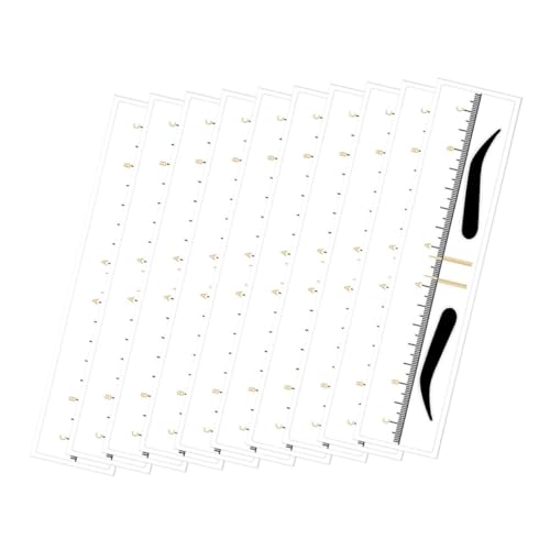 BATHVEVE 50 Stück Einweg Augenbrauen Schablonen aus PVC mit Maß Präziser Augenbrauen Messlineal Aufkleber für Einfaches Formen und Zeichnen Geeignet für Professionelle und Private von BATHVEVE