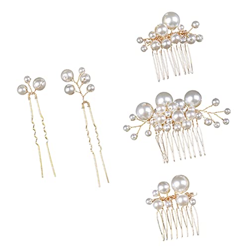 BATHVEVE 5stücke Haarschmuck Mit Perlen Für Damen Haarkamm Mit Perlen Für Braut Haarklammer Für Hochzeit Haarschmuck Für Party Haarzubehör Für Besondere Anlässe von BATHVEVE