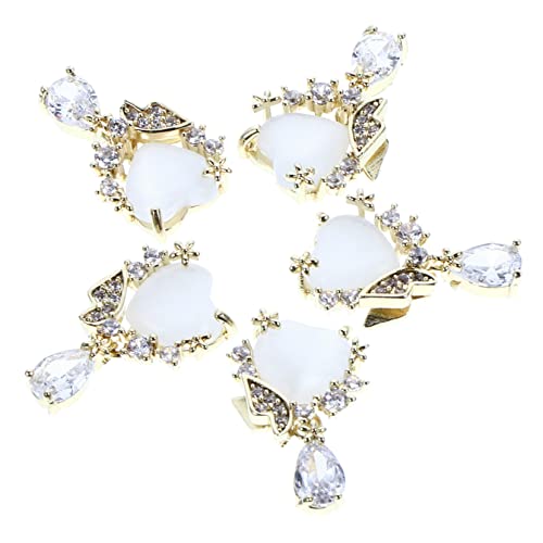 BATHVEVE 5stücke Nail Art Ohrstecker Love Shape Nagel Studs Decals Mode Maniküre Patch Für Hochzeit Verabredung Arbeit Studium Blumen Herz Design von BATHVEVE