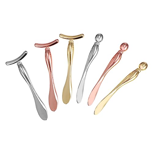 BATHVEVE 6 Stück Augencreme Löffel Professional Augencreme-Massagestifte Gesichts- Augenpflege Werkzeug Augencreme Schaber Augencreme Spatel Gesichtsmaske Löffel Massagestab Zinklegierung von BATHVEVE