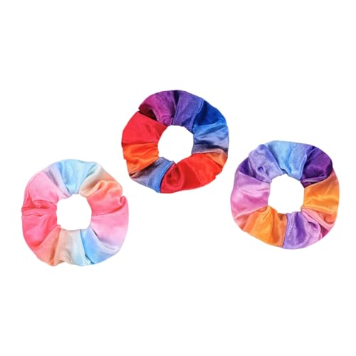 BATHVEVE 6 Stück Damen Haarbänder Regenbogenfarben Elastische Haargummis Strapazierfähig Stylische Ponytail Holder Für Alltag Und Party Zufällige Farben Und Designs von BATHVEVE