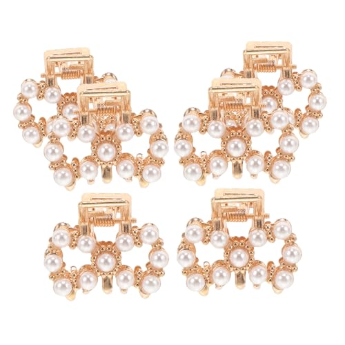 BATHVEVE 6 Stück Mini Haarklauenclips aus Perlen für Mädchen Kleine Haarklammern mit Rutschfestem Design für Make Up Gesichtswäsche und Alltägliche Frisuren von BATHVEVE