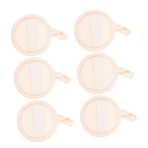 BATHVEVE 6 Stück Natürliche Gesichtsluffa Peeling-pads mit Elastischem Band Sanfte Gesichtsreinigung und Körperpeeling Wiederverwendbar Hautfreundlich für Männer und Frauen für Bad und von BATHVEVE