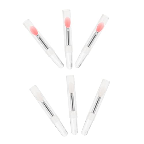 BATHVEVE 6 Stück Teiliges Silikon Lippenpinsel mit Abgerundeten Köpfen Praktische Lidschatten Lipgloss applikatoren Halbtransparente Pinselköpfe für Make up Enthusiasten und Professionelle von BATHVEVE