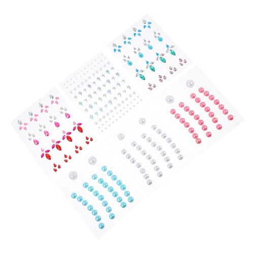BATHVEVE 6blätter Augenbrauen Edelsteine Aufkleber Selbstklebende Gesichtsschmuck Sticker Für Festivals Partys Und Besondere Anlässe Verschiedene Designs Glitzernde Augen Dekoration von BATHVEVE
