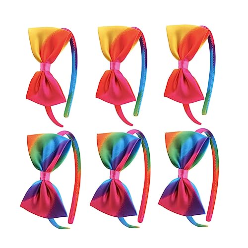 BATHVEVE 6stücke Junge Mädchen Stirnband Mit Schleife Bogen Kopfschmuck Haarschmuck Regenbogen Haarreif Für Mädchen Party Geburtstag Fotoshootings Kopfbedeckung Haarbänder Für Junge von BATHVEVE