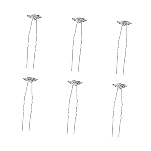 BATHVEVE 6stücke Schneeflocken-kristall-haarspangen U-förmige Haarnadeln Für Hochzeit Mit Strass-steinen Als Schmuck Zubehör Für Bräute Und Festivitäten von BATHVEVE