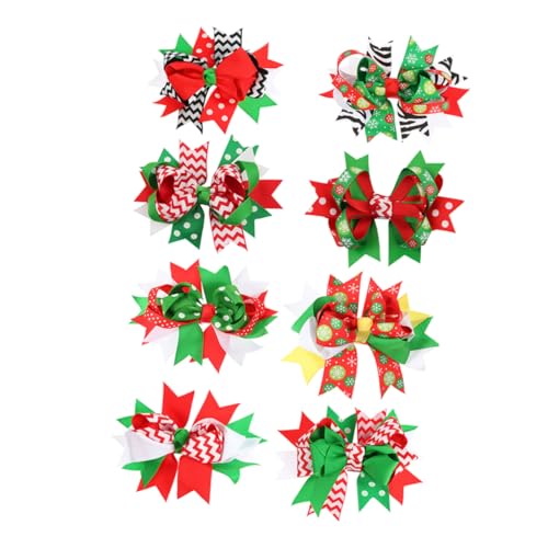 BATHVEVE 8 Stück Teiliges Weihnachts Haarspangen mit Schleifen Niedliche Haaraccessoires für Mädchen für Weihnachten Geburtstagsfeiern und Alltag Verhindern das Herausfallen Haare von BATHVEVE