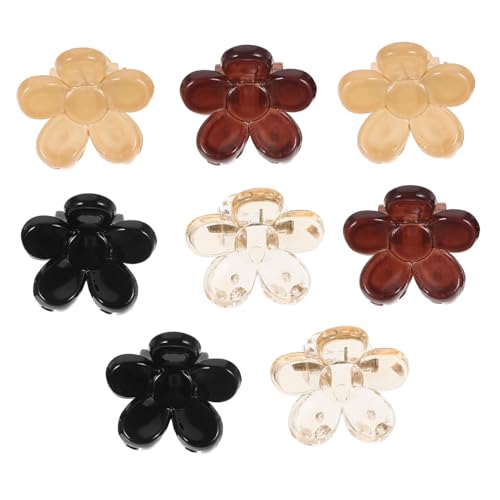 BATHVEVE 8stücke Mini Haarklammern Wasserfeste Blumen-haarclips Für Dickes Haar Für Mädchen Und Damen Aus Robustem Und Strass Transparent von BATHVEVE
