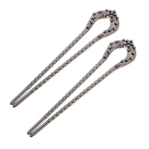 BATHVEVE Antike Haarnadeln 2 Stück Damen Vintage Legierung Haar Mit Simulation Haargabeln Zum Stylen Dutt Haarschmuck Französische Haargabel von BATHVEVE