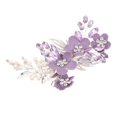 BATHVEVE Blüten Hochzeits Haarklammer mit Strass und Kunstperlen Eleganter Brautschmuck für Frauen und Mädchen Vielseitiges Accessoire für Hochzeit und Alltag Bequem und Langlebig von BATHVEVE
