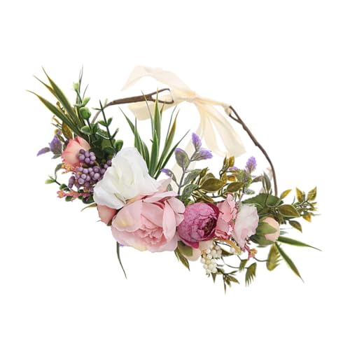 BATHVEVE Blumen Haarband Blumen Haarkrone Brautkopfschmuck Kunstblume Kopfgirlande Blumenkopfbedeckung Für Damen Mädchen Hochzeit von BATHVEVE