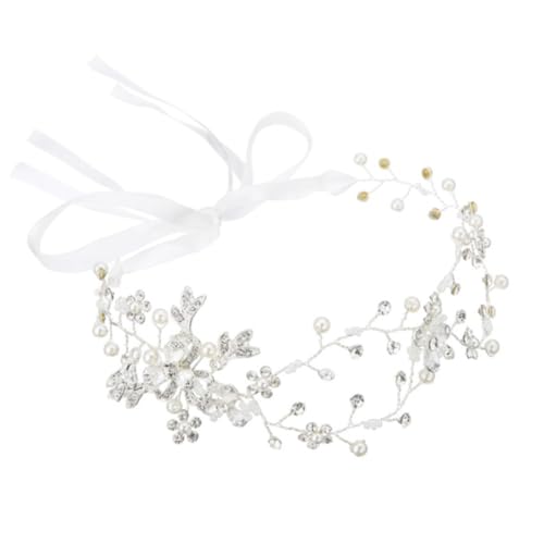 BATHVEVE Braut Haarband aus Legierungsmetall mit Funkelnden Strasssteinen Handgefertigtes Silberfarbenes Haarschmuck Accessoire für Damen Stilvolle Kopfbedeckung für Hochzeit Party von BATHVEVE