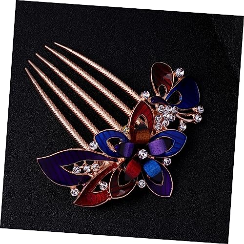 BATHVEVE Blumen-haarkamm Mit Strasssteinen Für Hochzeiten Elegante Kopfbedeckung Für Frauen Festlicher Haarschmuck Farbenfrohes Accessoire Für Besondere Anlässe Und Partys von BATHVEVE