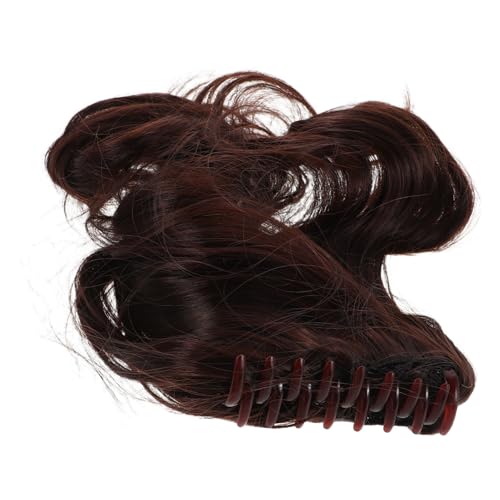 BATHVEVE Claw Clip Ponytail Hair Extensions Dunkelbraun Curly Curly Synthetic Hairpiece Weich Komfortabel Für Damen Alltag Events von BATHVEVE