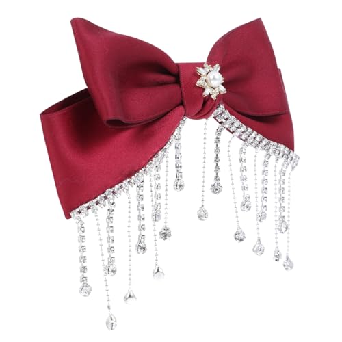 BATHVEVE Rote Schleife Haarspange National Style Bowknot Design Haarnadel Stilvolle Damen Haarschmuck Für Alltag Und Kostüme von BATHVEVE