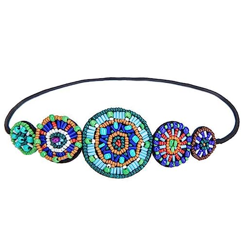 BATHVEVE Damen Haarschmuck Elastisches Stirnband Mit Bunten Perlen Vintage Haarband Für Hochzeiten Partys Und Festivals Für Stilvolle Looks Und Besondere Anlässe von BATHVEVE