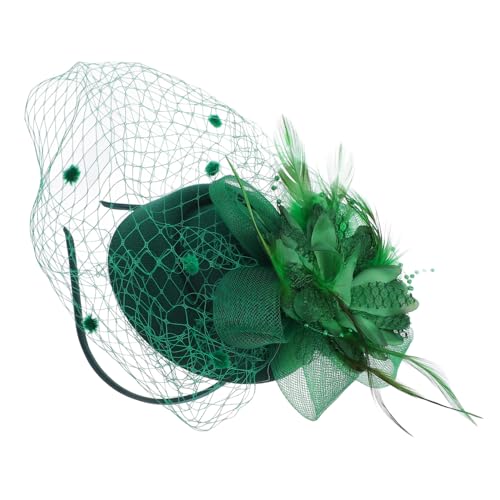 BATHVEVE Eleganter Fascinator Haarreif mit Netzschleier Leichter Vintage Kopfschmuck für Damen Kleine Hutform Atmungsaktives Haarschmuck Accessoire für Hochzeiten Teepartys und Besondere von BATHVEVE