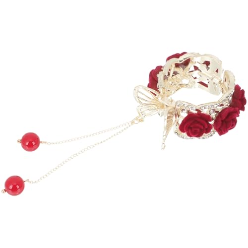 BATHVEVE Haarklammer Krallenclip Für Dickes Haar Mit Strass Und Quaste Große Rosenausschnitt Haarspange Eleganter Haarhalter Für Pferdeschwanz Damen Haarschmuck Für Sport Kochen Und von BATHVEVE