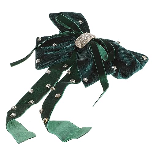 BATHVEVE Haarspange mit Strass Rosa Clips Bögen Schmetterling seidig Mädchen-Accessoire Band-Haarspange Haarschleife Frauen Ribbon Bow Hair Clip Haarspangen für Mädchen Haarband Stoff Grün von BATHVEVE