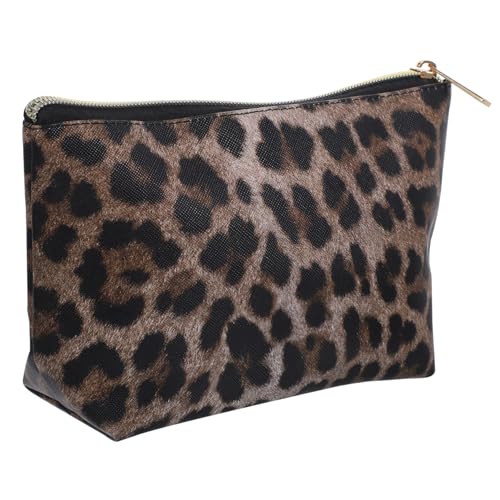 BATHVEVE Kleiner Leopard Kosmetiktasche Multifunktionale Make Up Aufbewahrungstasche für Reisen Zipper Design Wasserfest für Schmuck und Kleingeld für Damen von BATHVEVE