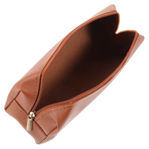 BATHVEVE Reise Makeup Pinsel Aufbewahrungstasche Schlanker Kosmetik Organizer Für Frauen Und Männer Praktischer Kosmetikbeutel Für Unterwegs Vintage Braun von BATHVEVE