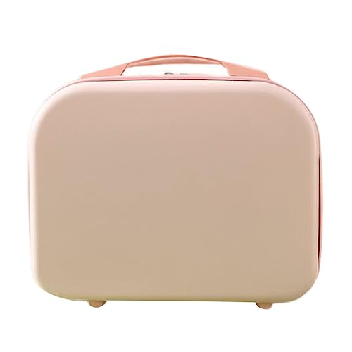 BATHVEVE Kosmetiktasche Damen Make Up Tasche Leicht Abs Material Handlich Tragbar Kosmetik Aufbewahrungstasche Reise Kulturbeutel mit Henkel für Unterwegs Rosa von BATHVEVE