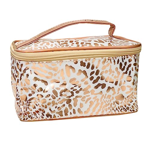 BATHVEVE Kosmetiktasche Leopardenmuster Damen Mit Reißverschluss Große Schminktasche Aus Pu-Leder Reise Make-up-Organizer Für Kosmetik Und Toilettenartikel von BATHVEVE