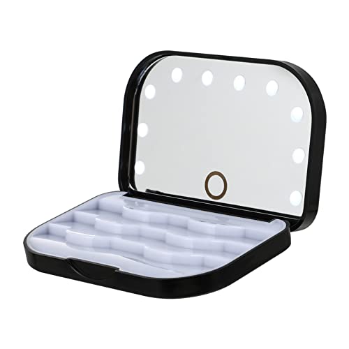 BATHVEVE Led Wimpern Aufbewahrungsbox Mit Spiegel Und Licht Tragbarer Organizer Für Falsche Wimpern Für Salon Und Persönliche Nutzung Kompakte Für Einfache Mitnahme von BATHVEVE
