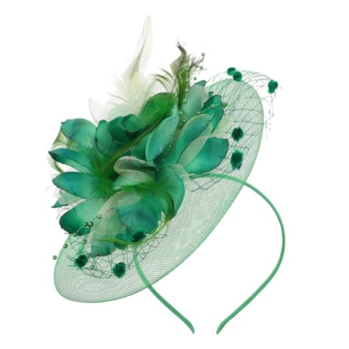 BATHVEVE Mesh Perlen Blüten Fascinator Haarklammer Mit Federn Und Schleier Vintage Cocktail Hut Für Hochzeiten Teepartys Und Besondere Anlässe Eleganter Haarschmuck Für Damen von BATHVEVE