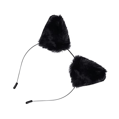BATHVEVE Ohrhaarband Schwarz Tierohr-haarreif Metall Haarreif Ohrkopfbedeckung Stirnband Für Frauen Elastisch Für Kostümpartys von BATHVEVE