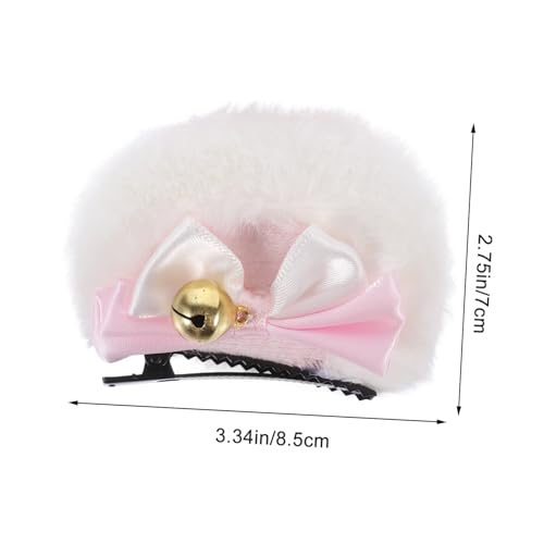BATHVEVE Plüsch Haarklammer Cosplay Bärenohr Haarclip mit Doppelschleife Niedlicher Haarschmuck für Frauen Mädchen Leichter Langlebiger für Kostüm und Alltag von BATHVEVE