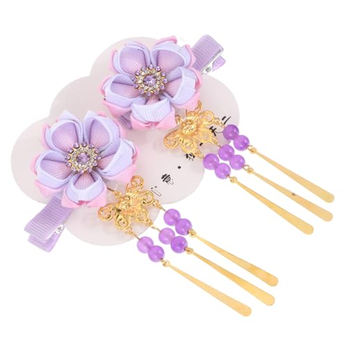 BATHVEVE Retro Haarspange Kimono Kopfschmuck Lange Quaste Haarspange Für Damen Und Mädchen Kirschblüten Fächer Design Für Party Und Alltag von BATHVEVE