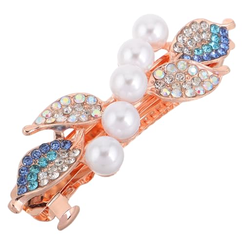 BATHVEVE Schmetterling Haarklammer Mit Strasssteinen Elegante Haarspange Aus Legierung Für Damen Perlenblau Für Hochsteckfrisuren Und Besondere Anlässe von BATHVEVE